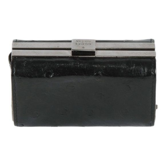 Authentic old Gucci Black Ostrich leather coin case - Picture 1 of 12
